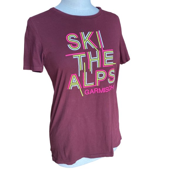 Champion Ski The Alps Garmisch Alpine World Cup Neon Stripe T-Shirt Fandom-L - Picture 1 of 9